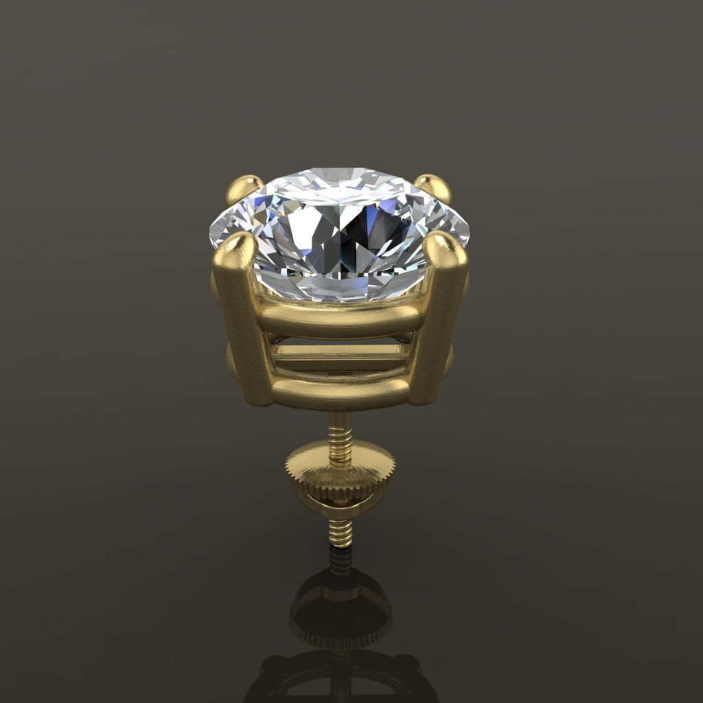 4-Prong Solitaire Earring Basket 9MM50 3D print model_5