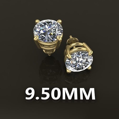 4-Prong Solitaire Earring Basket 9MM50 3D print model
