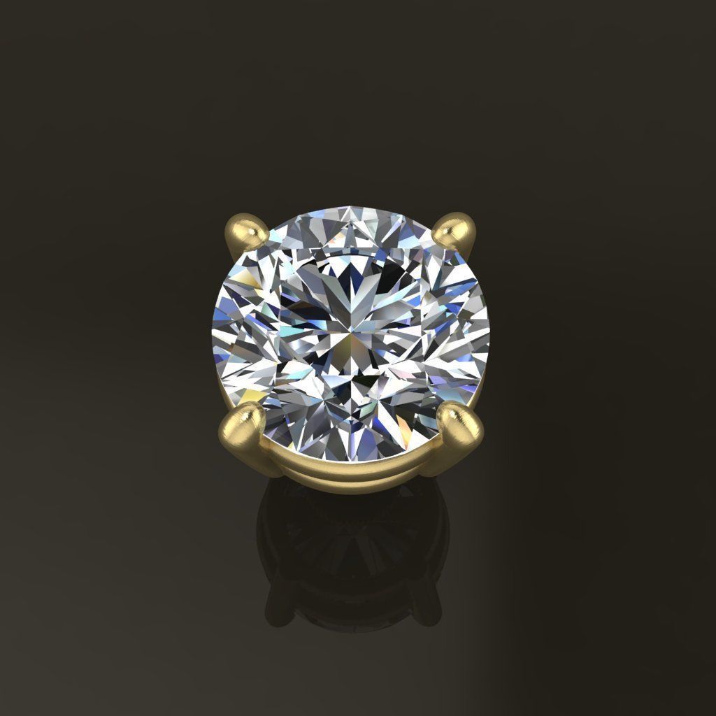 4-Prong Solitaire Earring Basket 9MM50 3D print model_4