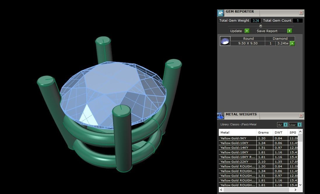 4-Prong Solitaire Earring Basket 9MM50 3D print model_8