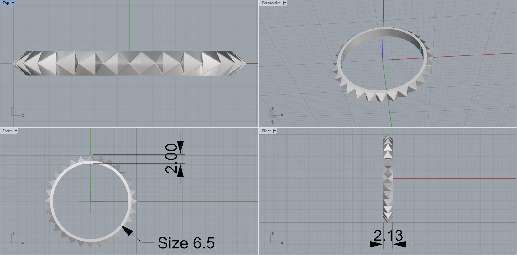 woman ring 3D print model_2