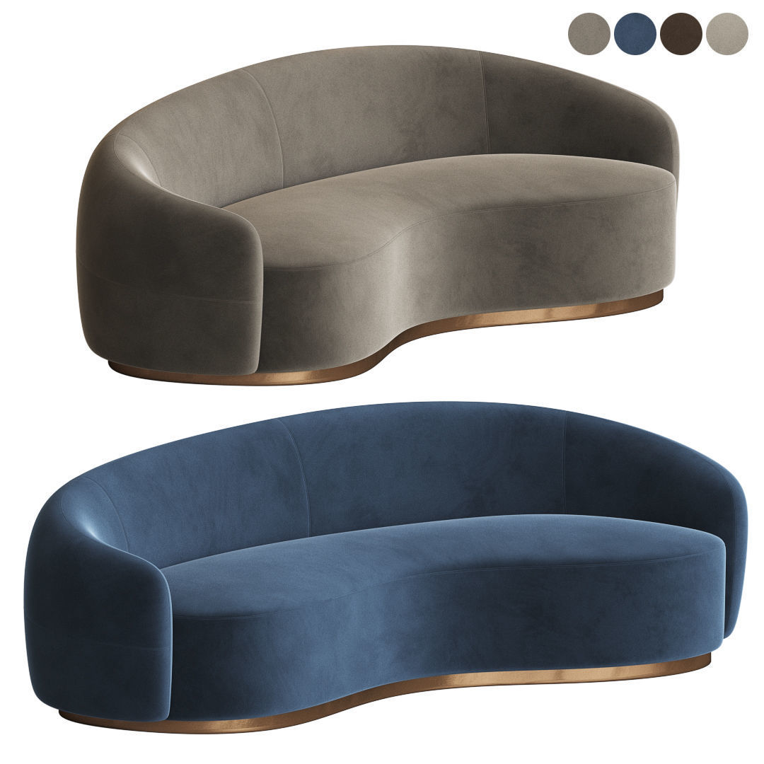 Snowglobs Austin Curved Sofa 3D model_2