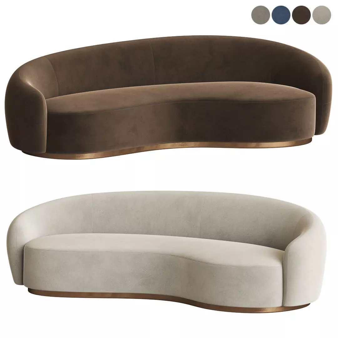 Snowglobs Austin Curved Sofa 3D model_0