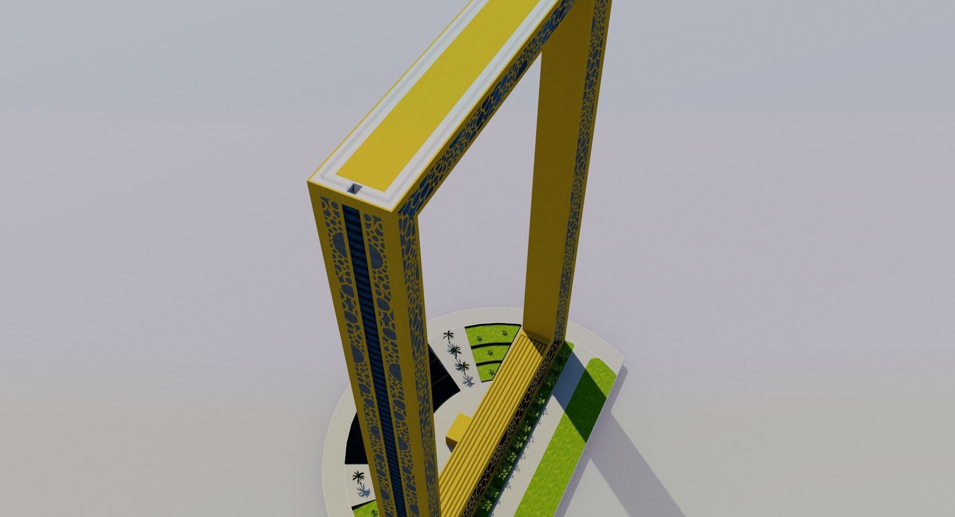 Dubai Frame - UAE 3D model_7
