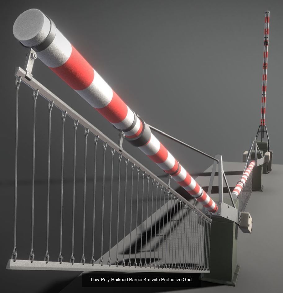 All Low-Poly Railroad Barriers 3D Model Collection_18