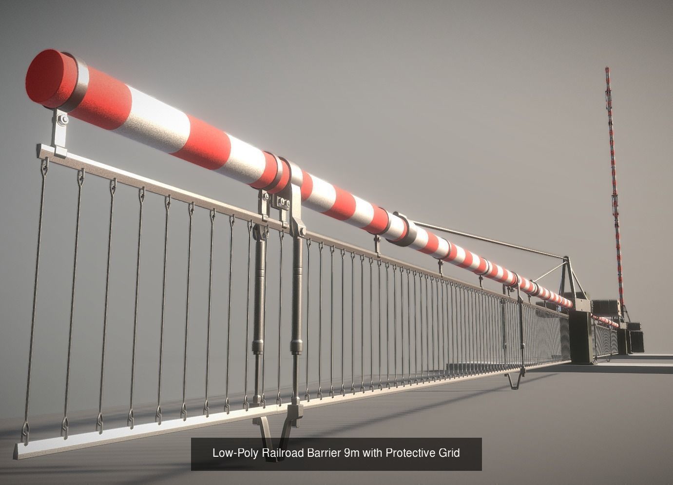 All Low-Poly Railroad Barriers 3D Model Collection_12