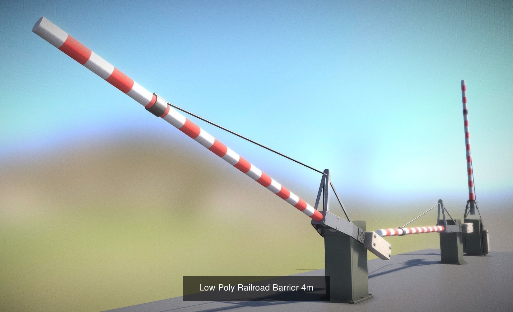 All Low-Poly Railroad Barriers 3D Model Collection_19