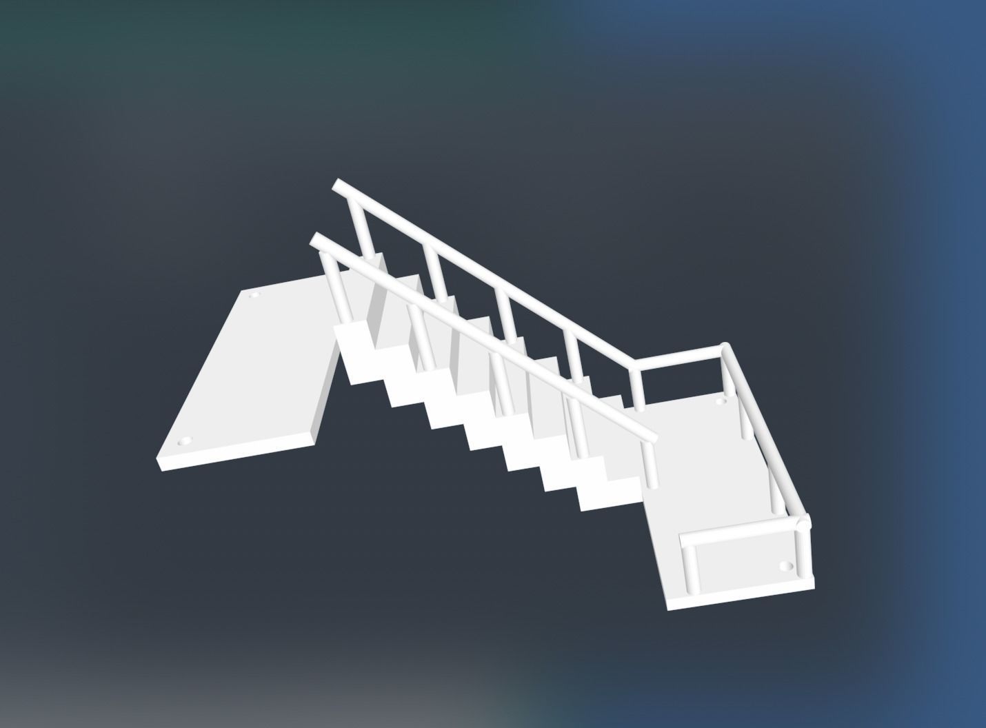 Stackable Industrial staircase  3D print model_2