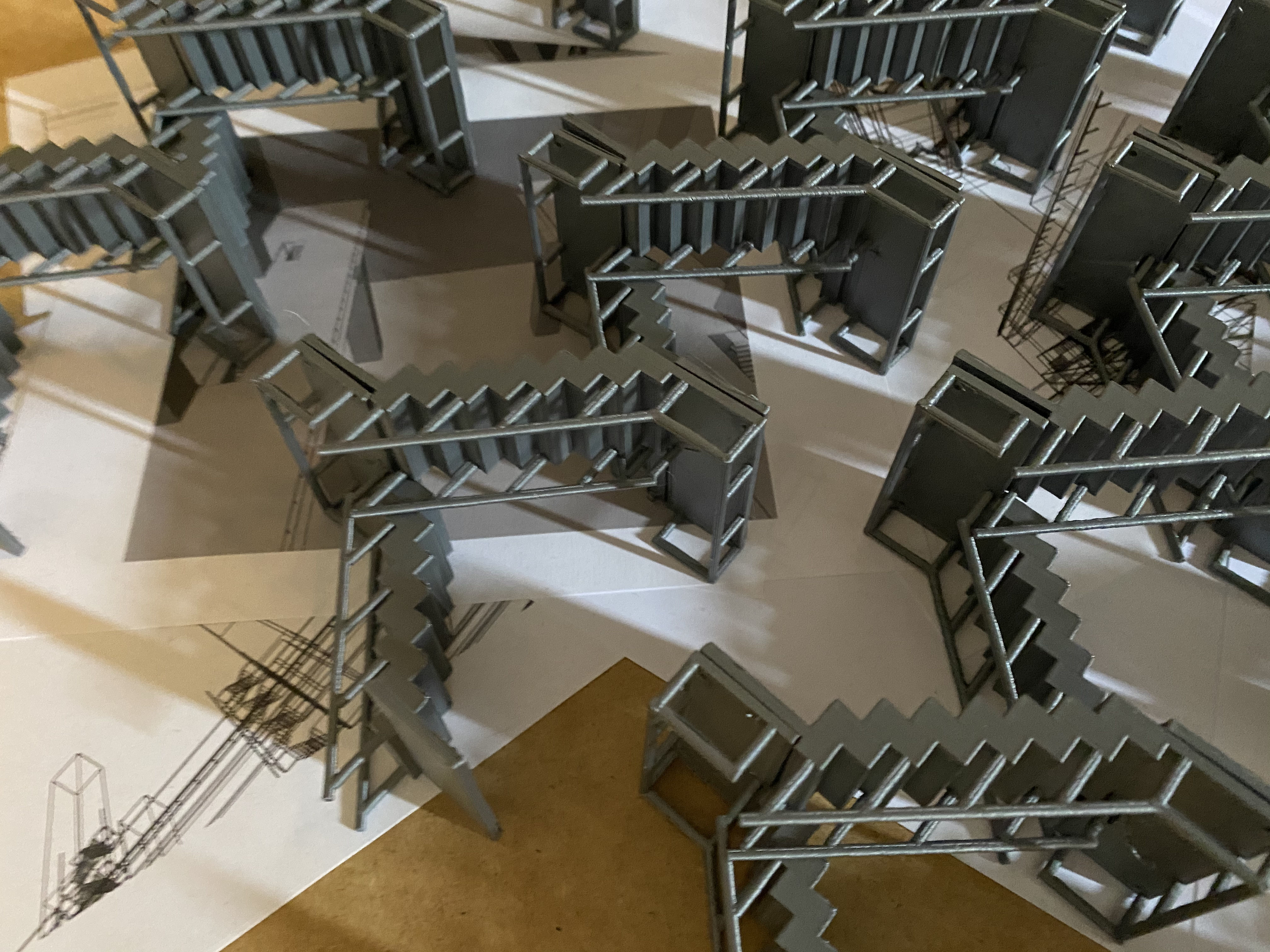Stackable Industrial staircase  3D print model_1