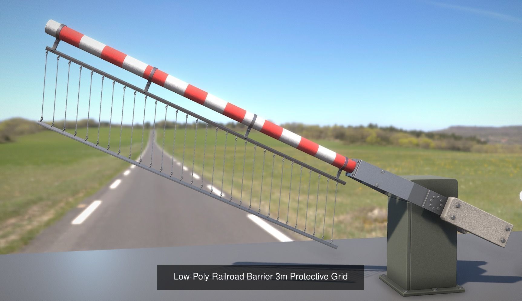 All Railroad Barriers Low and High-Poly 3D Model Collection_47