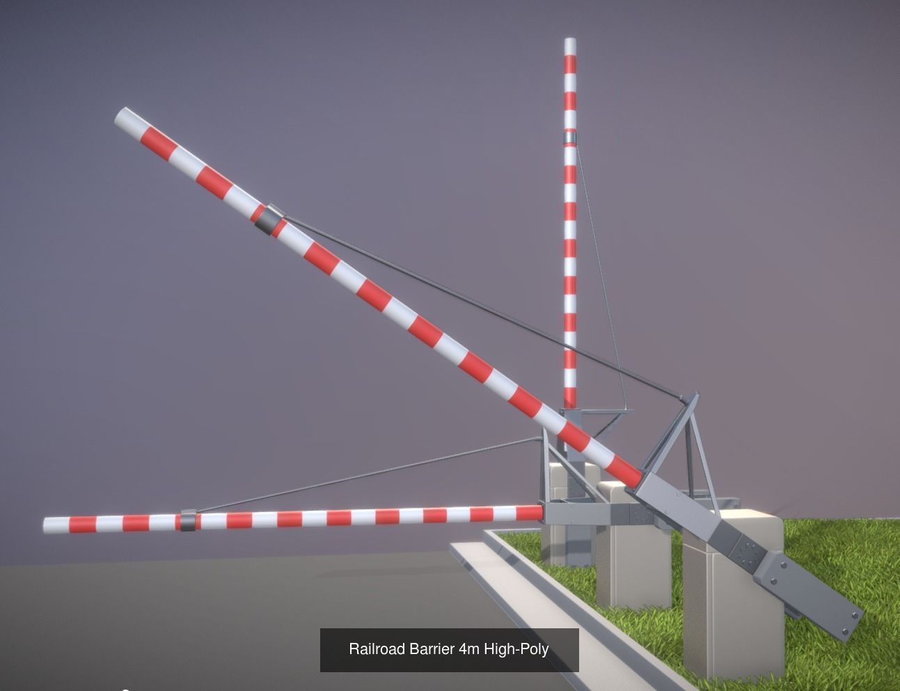 All Railroad Barriers Low and High-Poly 3D Model Collection_35