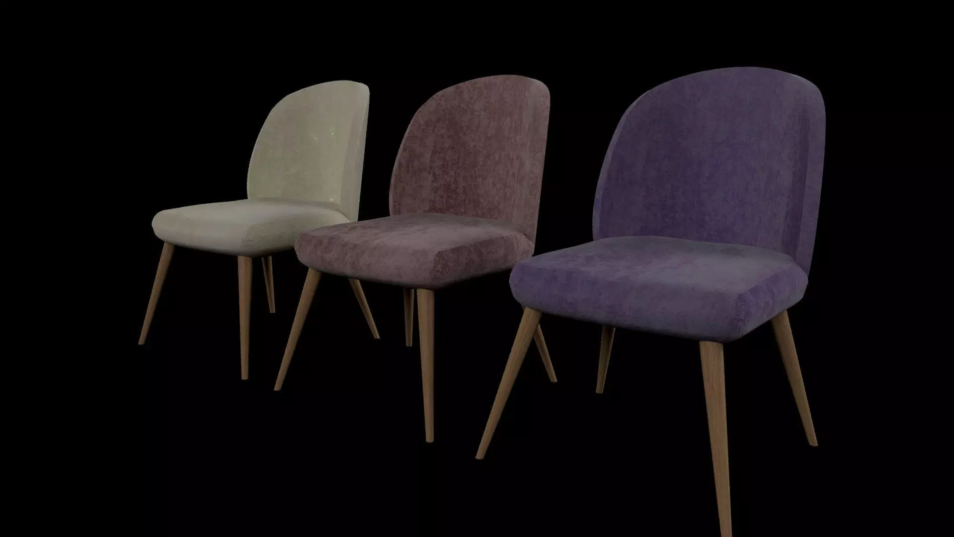 Chair three chairs Free 3D model_0