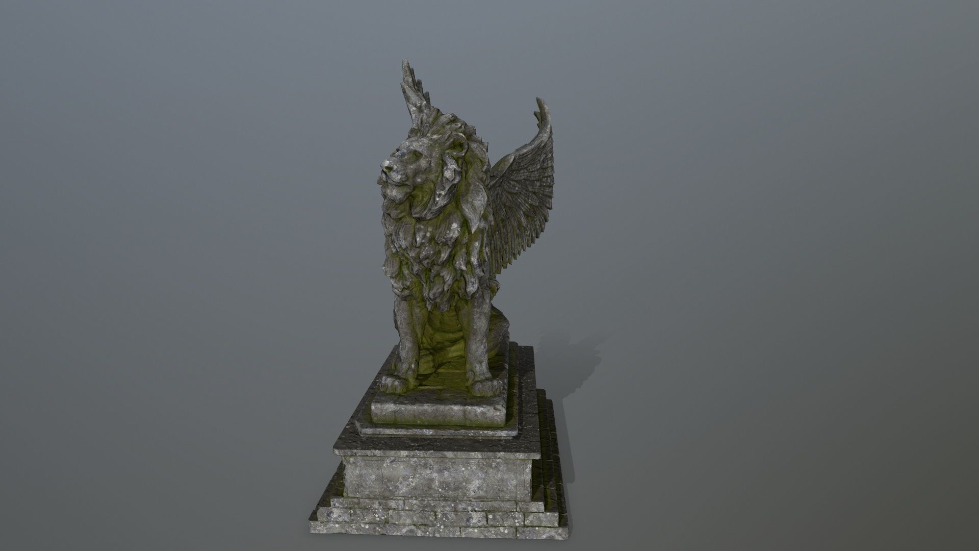 lion statue Low-poly 3D model_10