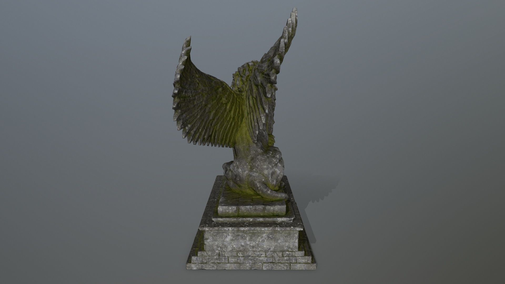 lion statue Low-poly 3D model_6