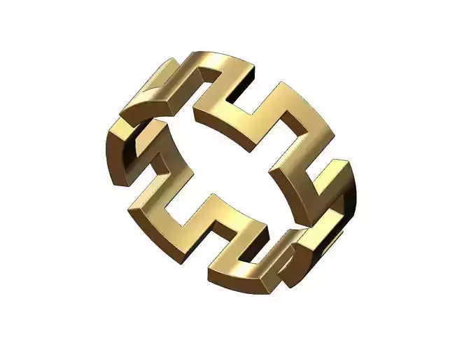 Wide chunky suqare greek key band US size 4to13