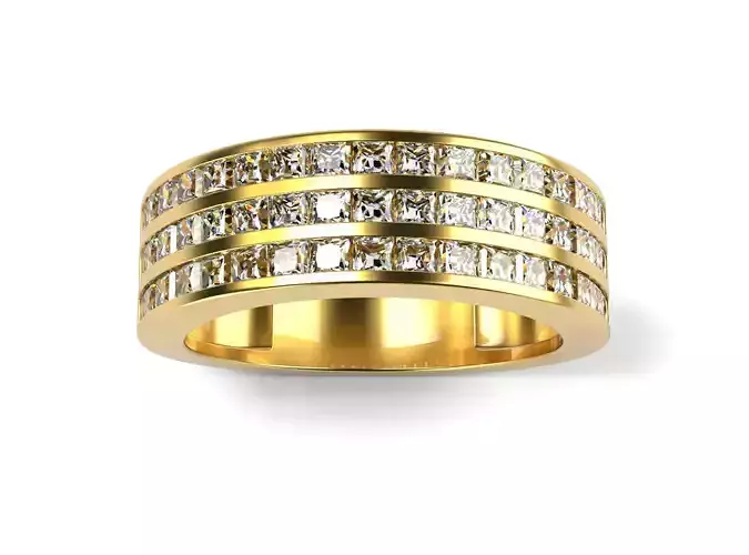 Mens ring with princess gem