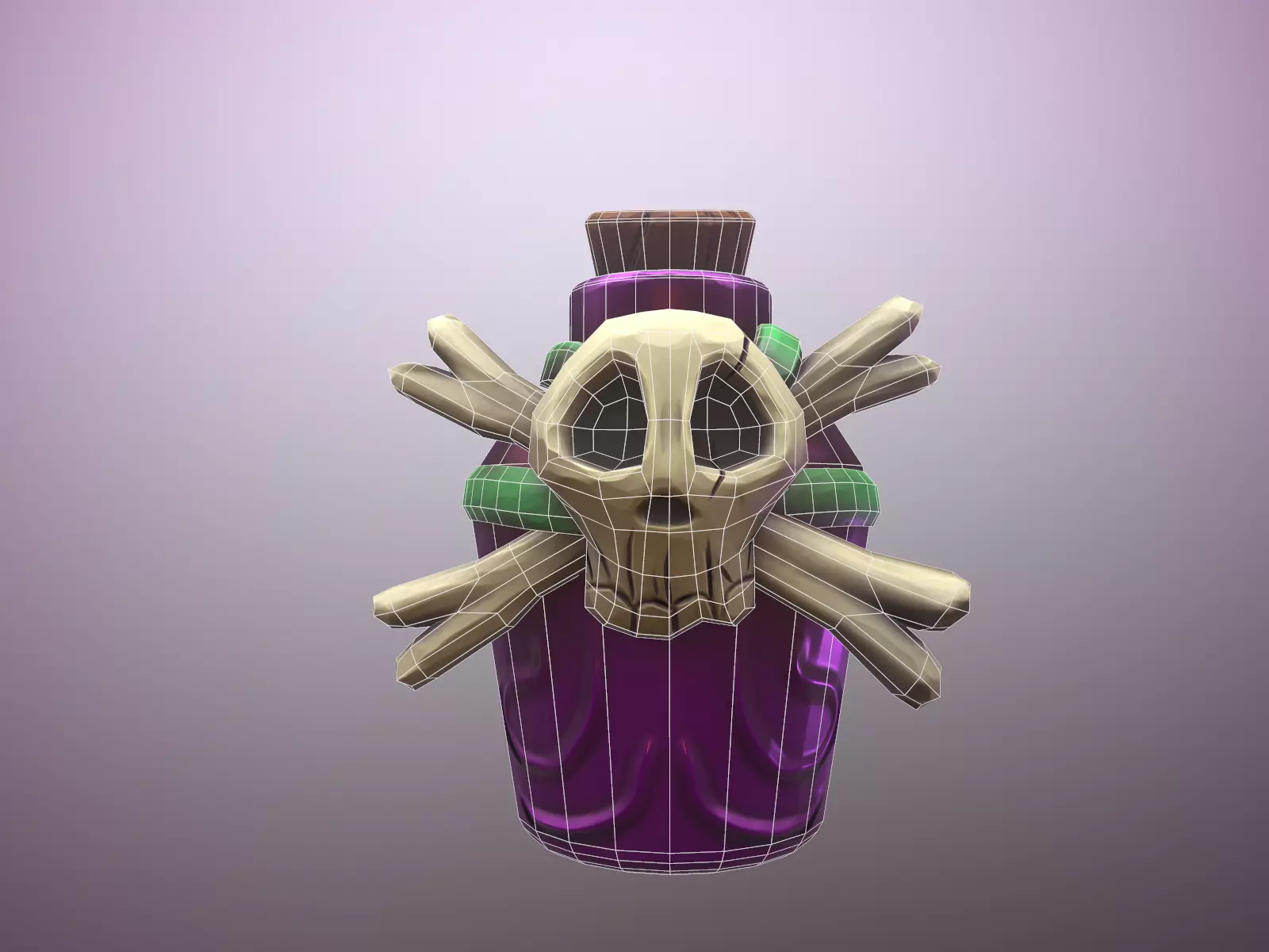 Stylized Skull Potion Free low-poly 3D model