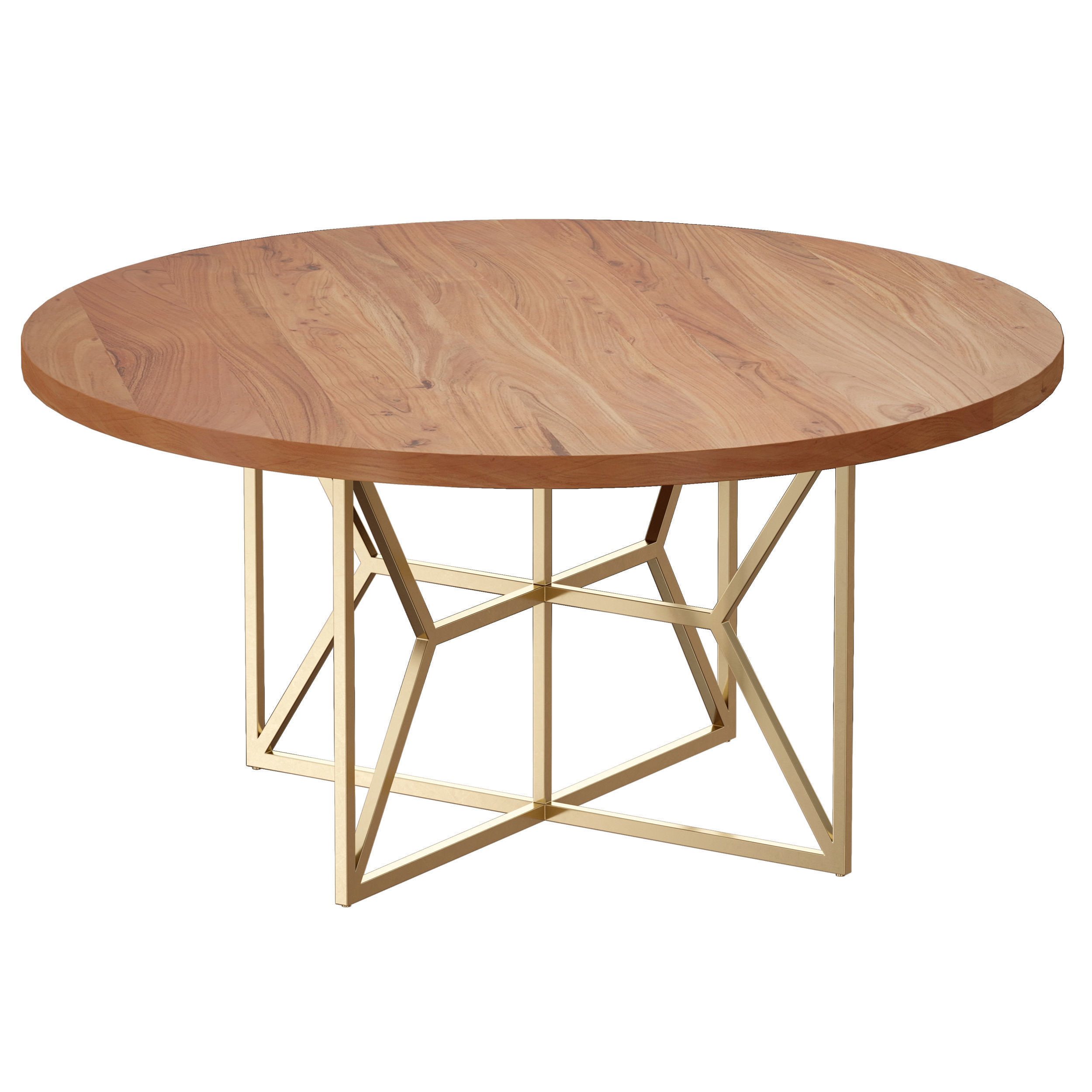 Hayes 60 Round Acacia Dining Table Crate and Barrel 3D model_6