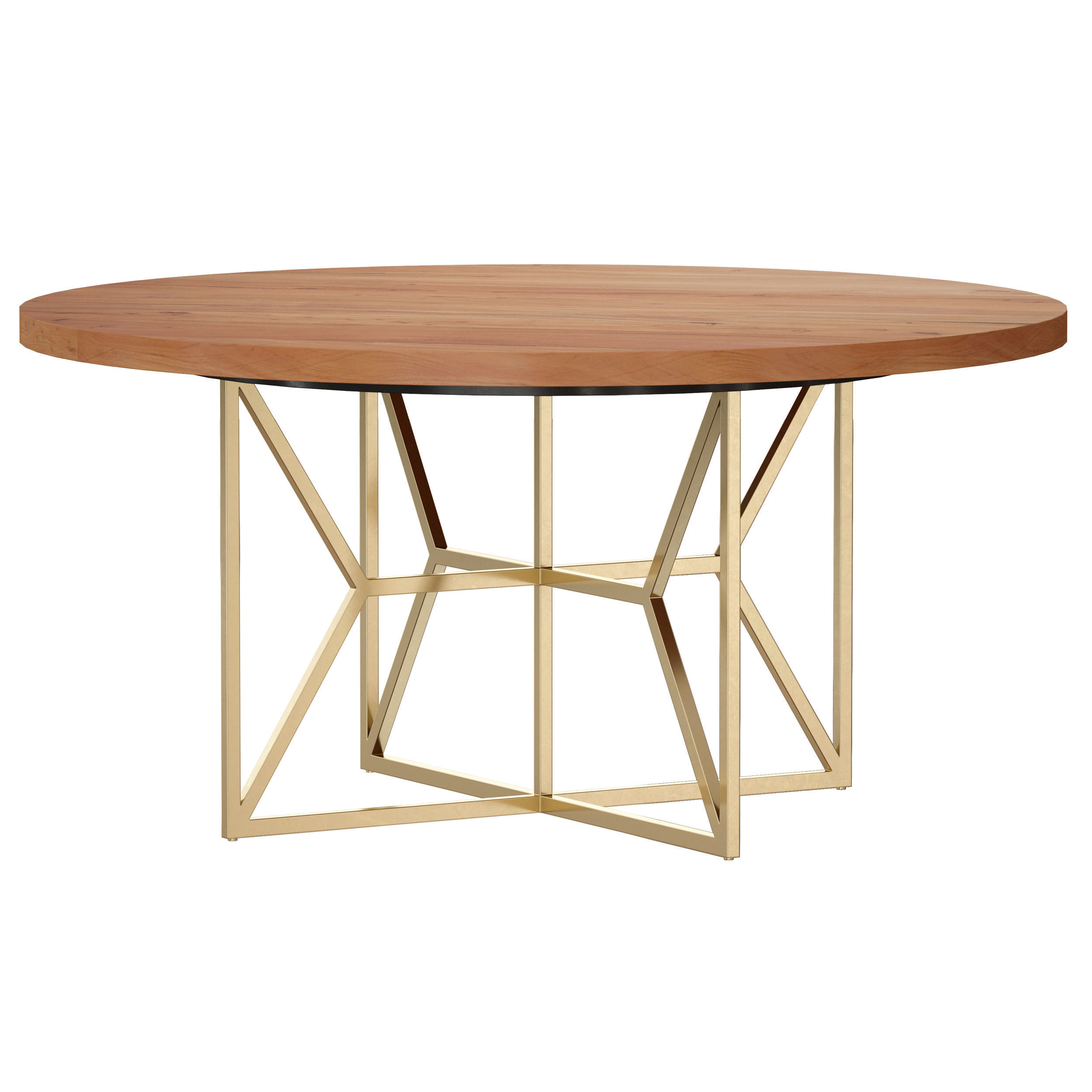 Hayes 60 Round Acacia Dining Table Crate and Barrel 3D model_1