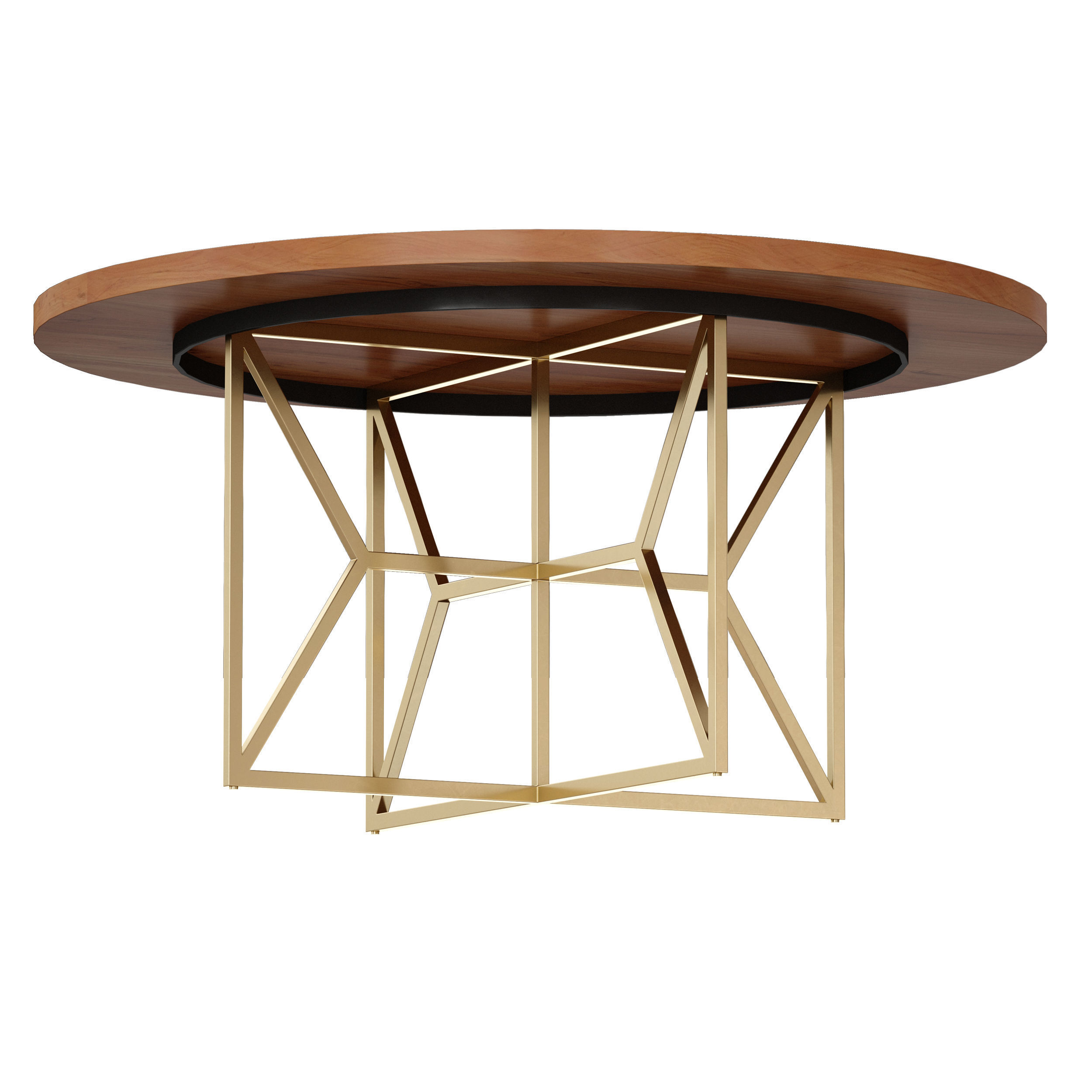 Hayes 60 Round Acacia Dining Table Crate and Barrel 3D model_2