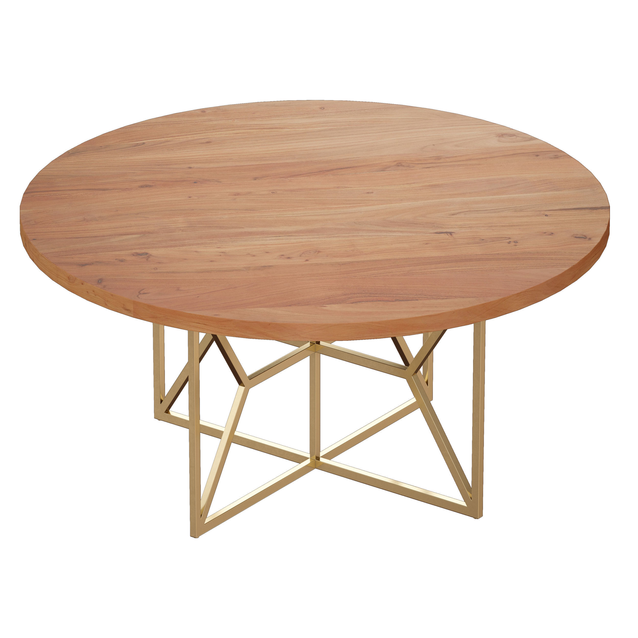 Hayes 60 Round Acacia Dining Table Crate and Barrel 3D model_4