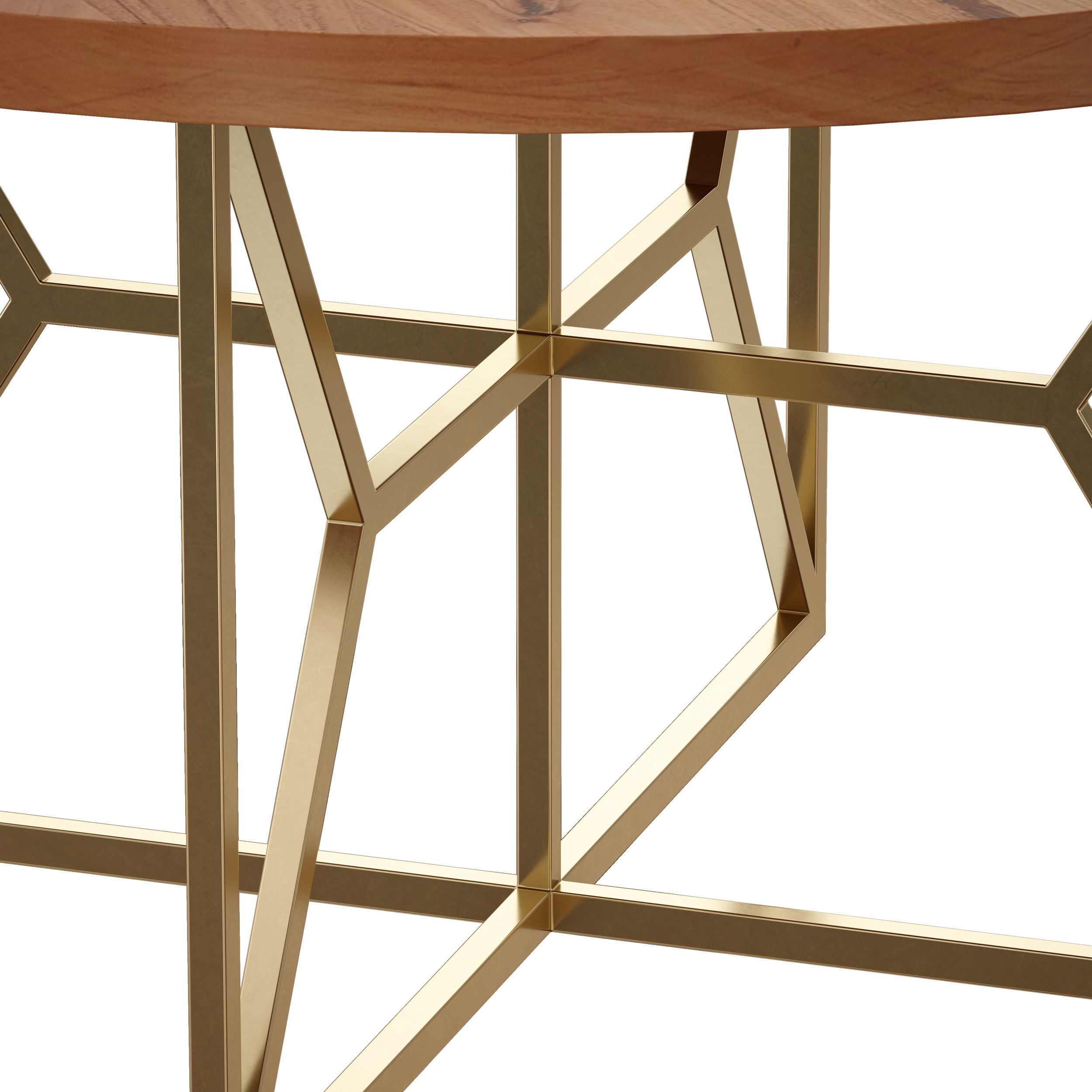 Hayes 60 Round Acacia Dining Table Crate and Barrel 3D model_9