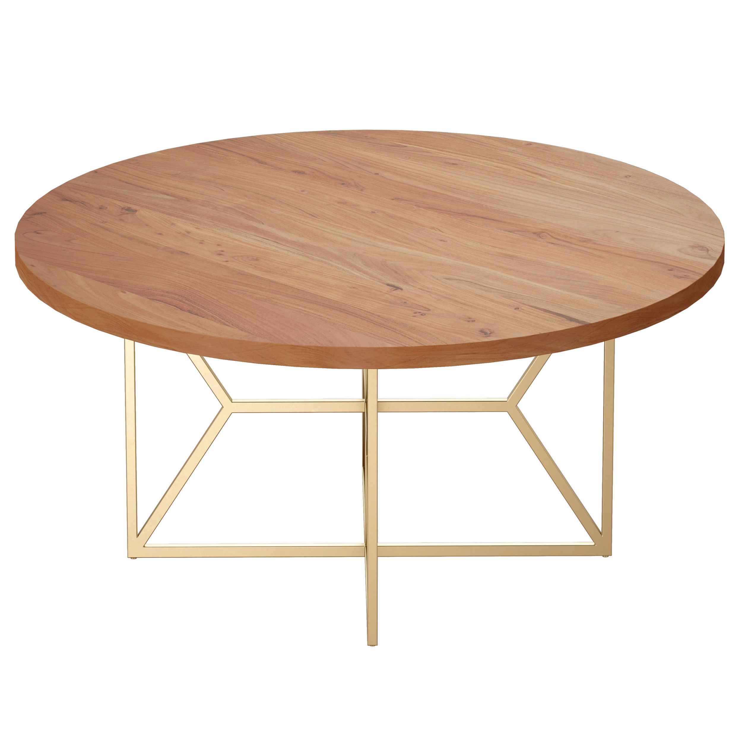 Hayes 60 Round Acacia Dining Table Crate and Barrel 3D model_5