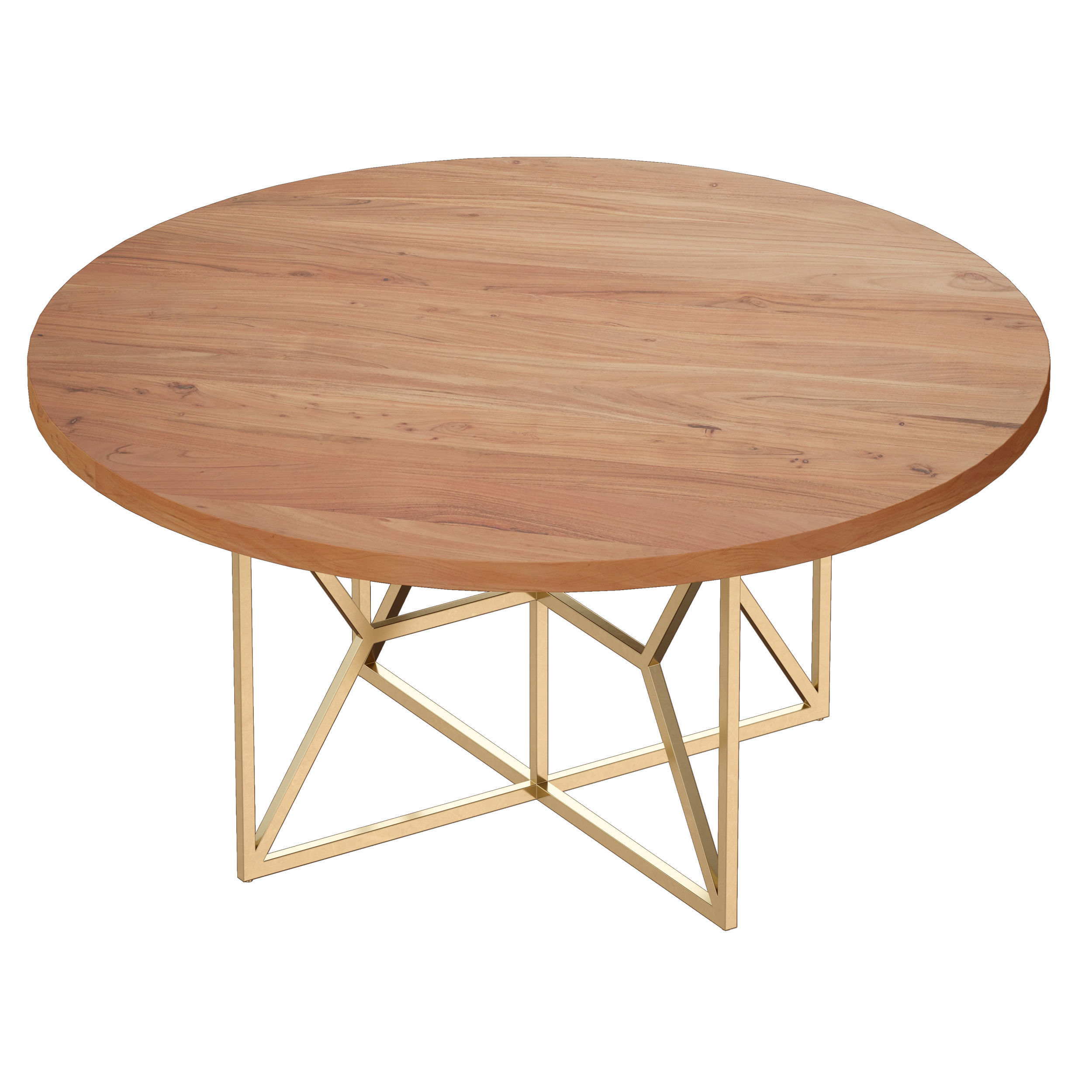 Hayes 60 Round Acacia Dining Table Crate and Barrel 3D model_3