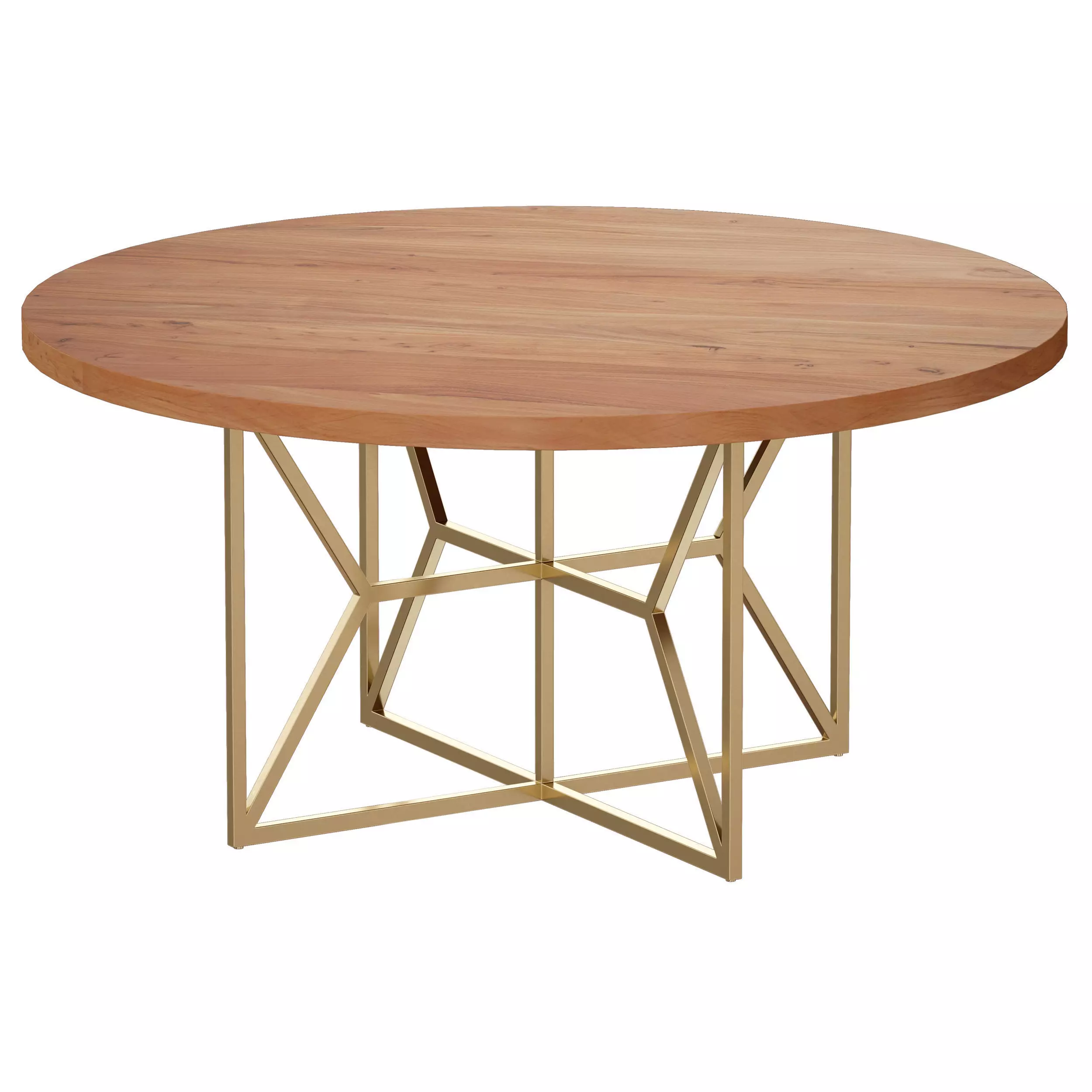 Hayes 60 Round Acacia Dining Table Crate and Barrel 3D model_0