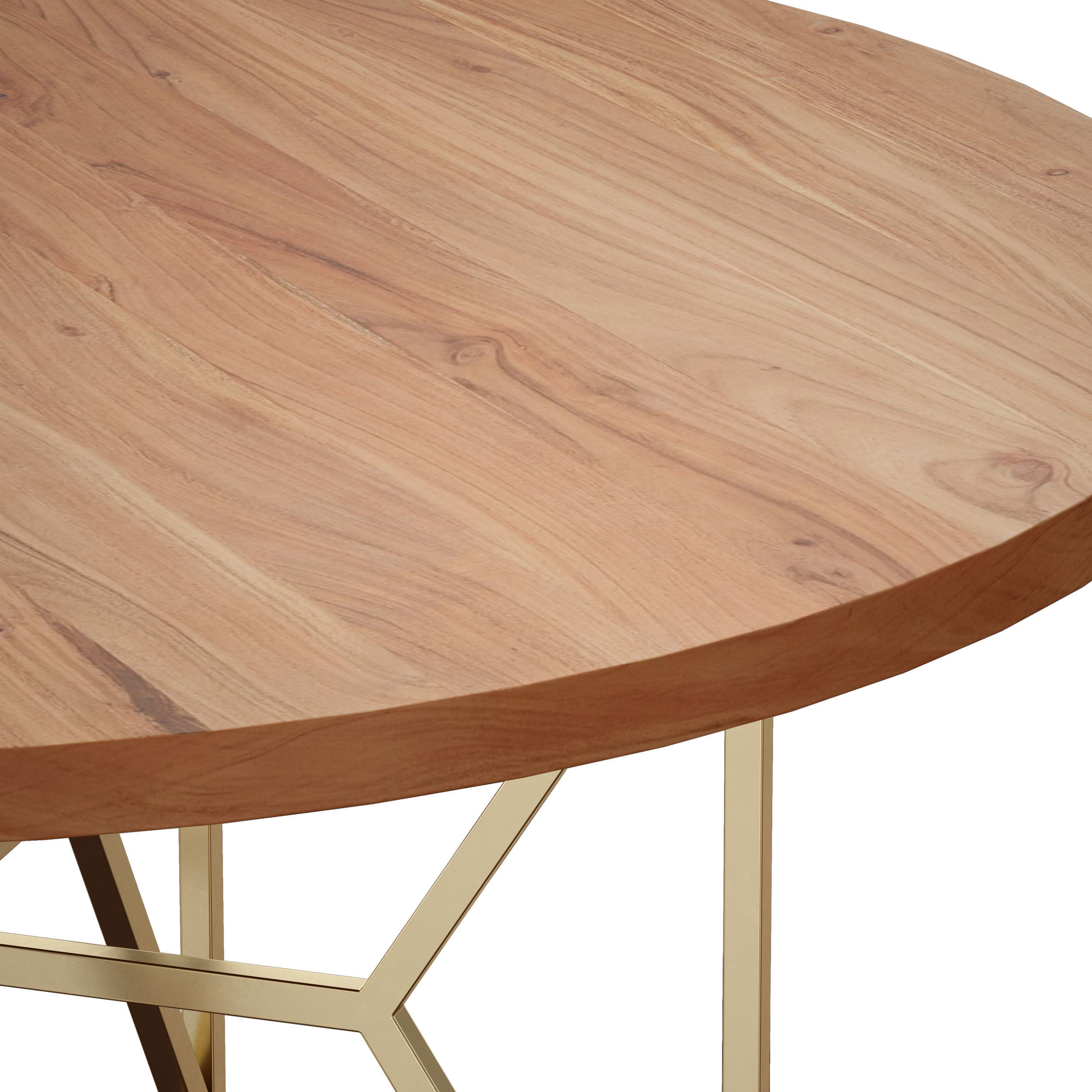 Hayes 60 Round Acacia Dining Table Crate and Barrel 3D model_8