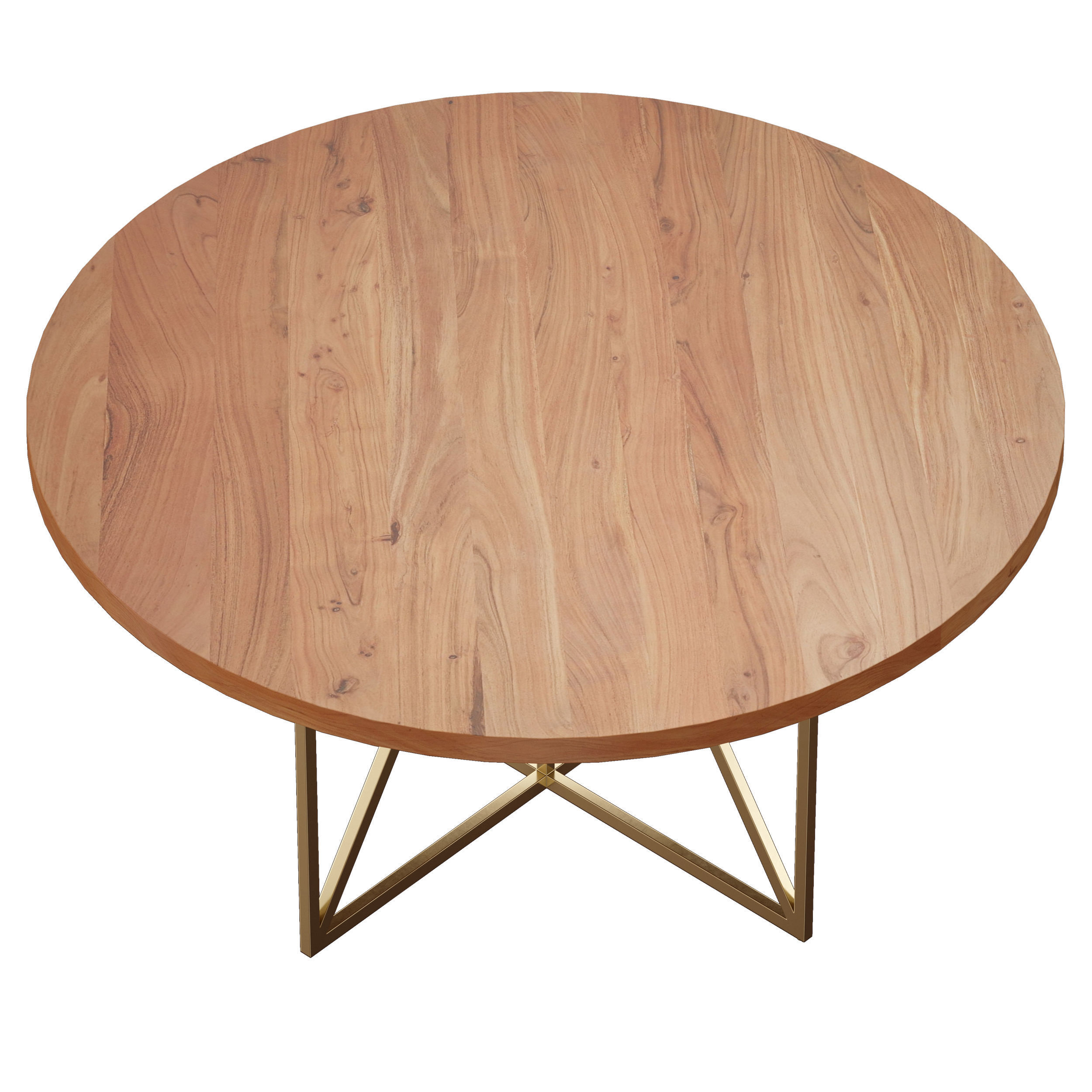 Hayes 60 Round Acacia Dining Table Crate and Barrel 3D model_7