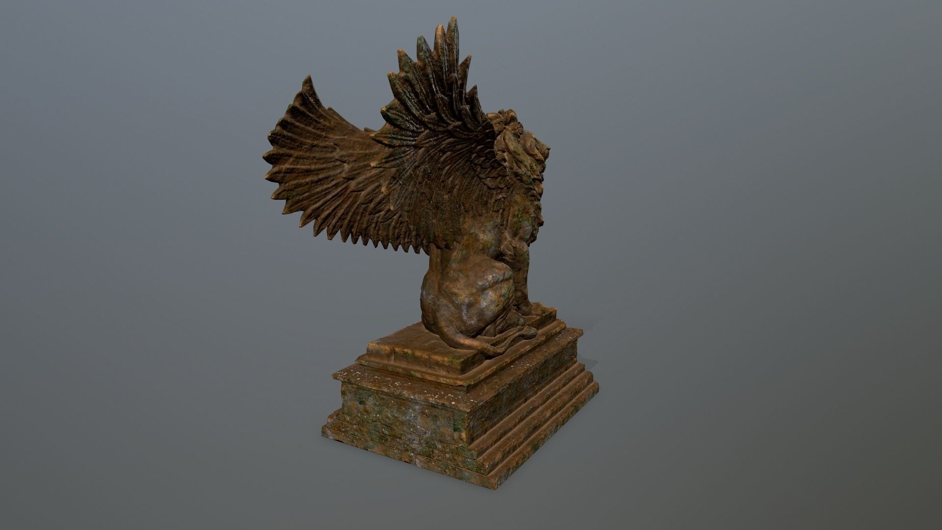 lion statue Low-poly 3D model_6