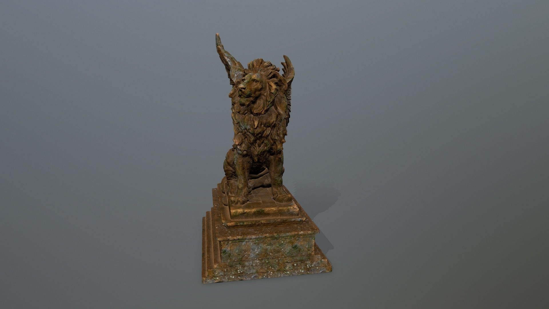 lion statue Low-poly 3D model_11