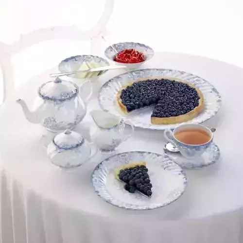 Porcelain Dish Set   Tea Tarts 3D model