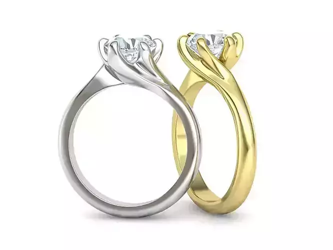 Solitaire 6claw Engagement ring 7mm Stone 3dmodel