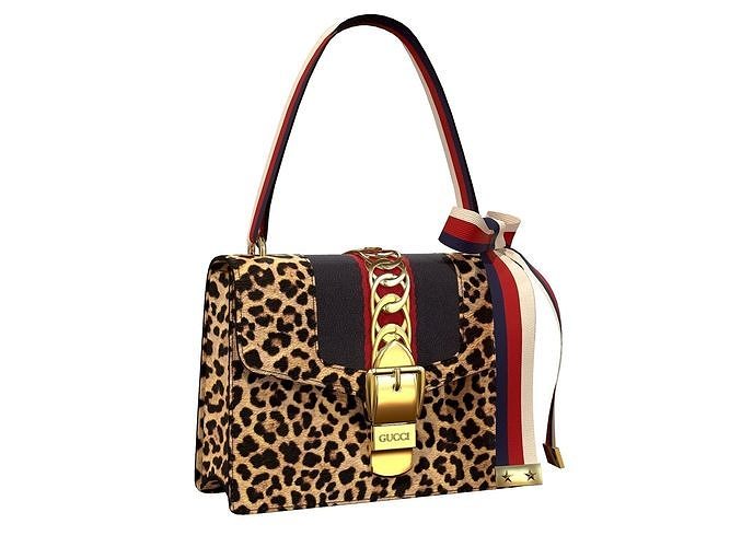 Gucci Sylvie Bag Leopard Low-poly 3D model