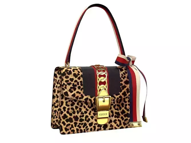 Gucci Sylvie Bag Leopard Low-poly 3D model