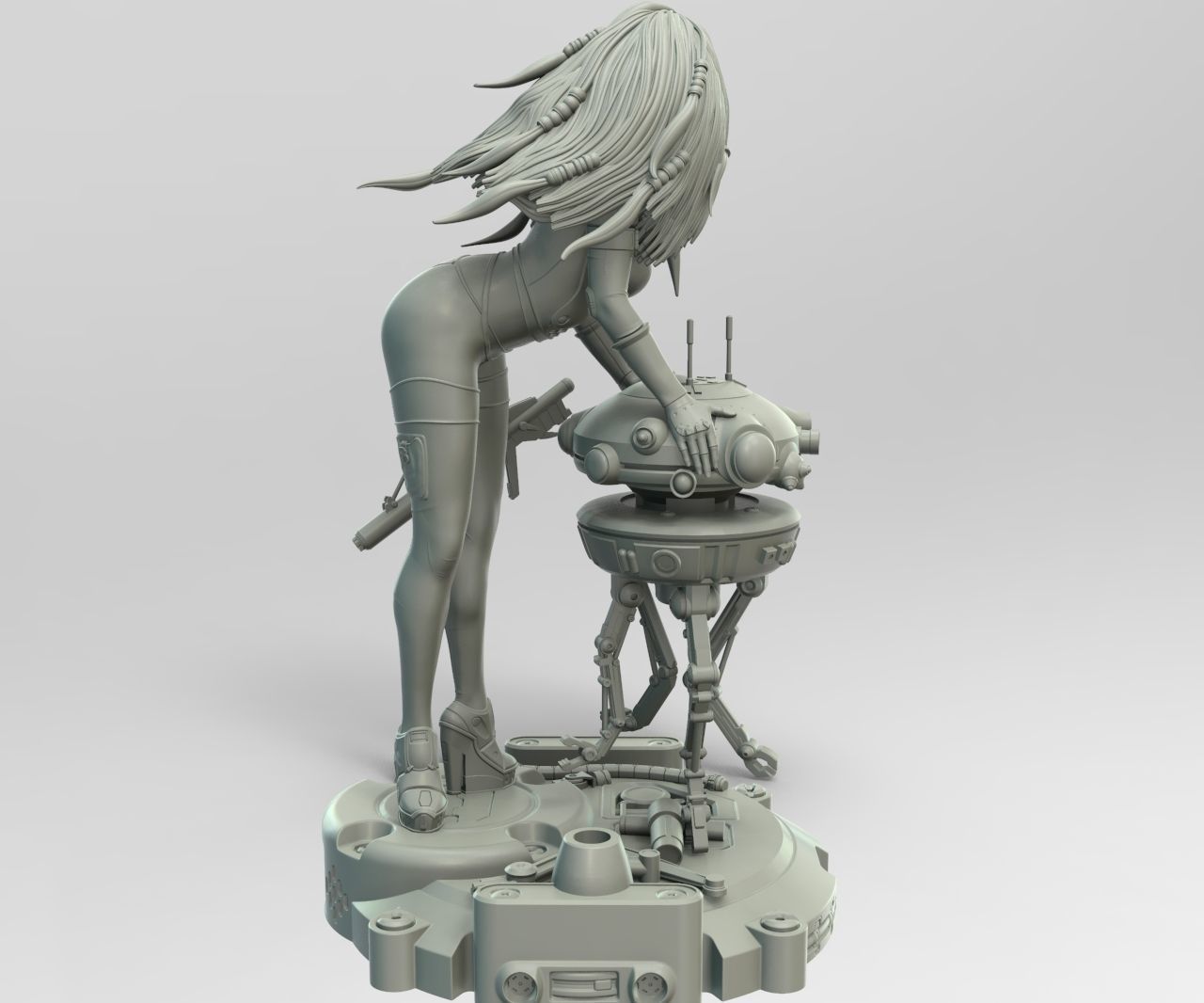 Star Wars Probe Droid Girl Pin Up 3D print model_5