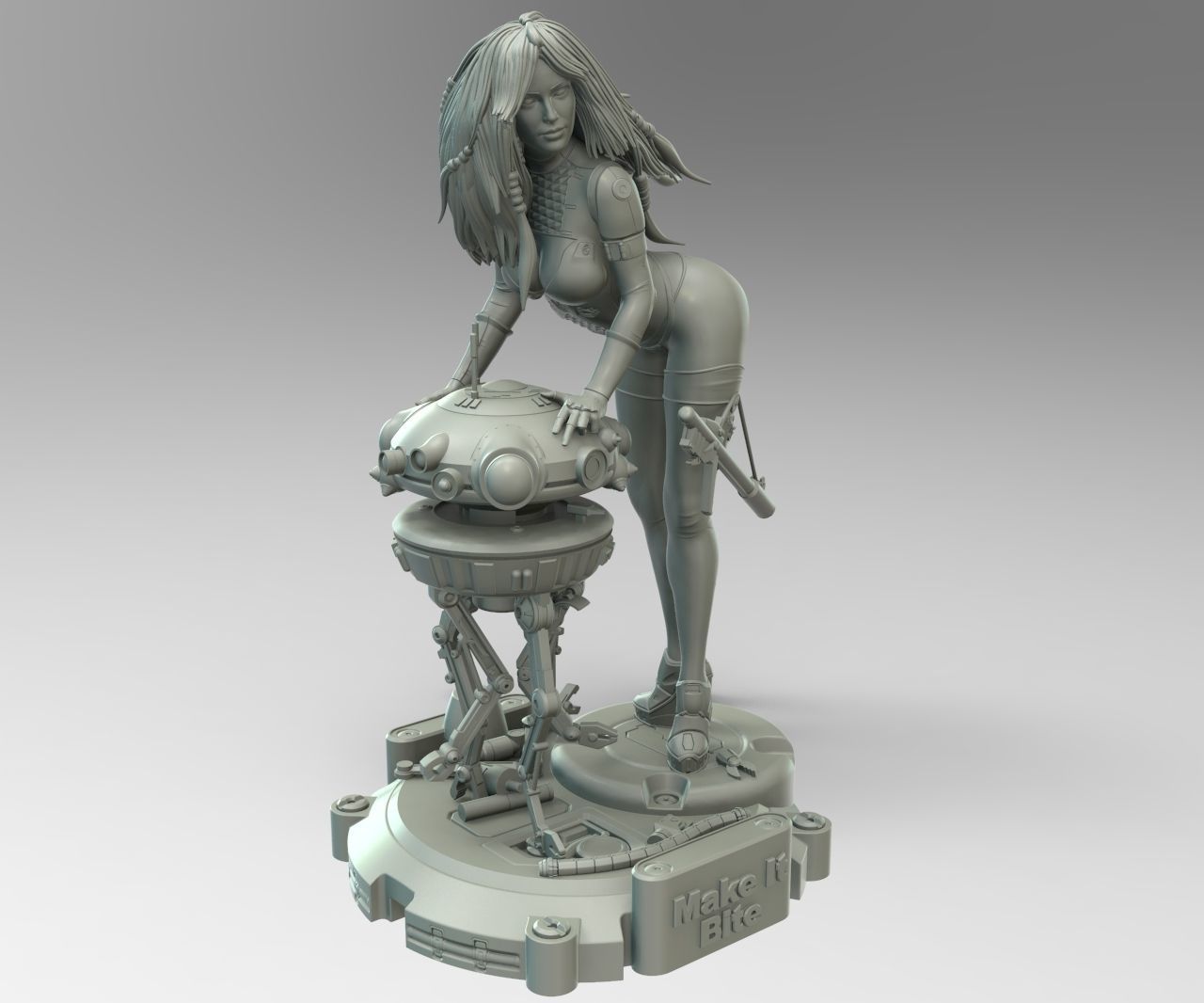 Star Wars Probe Droid Girl Pin Up 3D print model_1