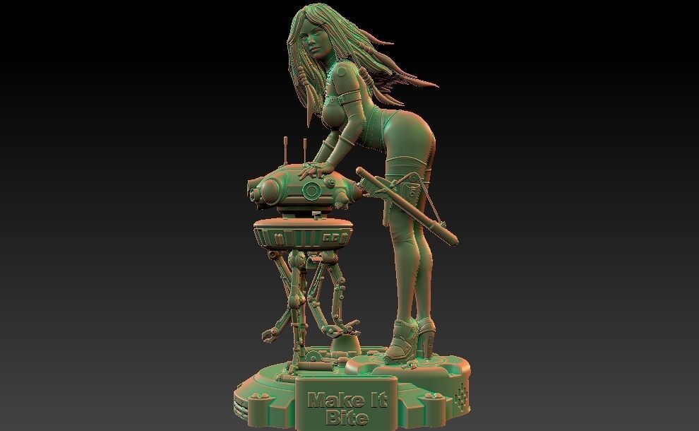 Star Wars Probe Droid Girl Pin Up 3D print model_16
