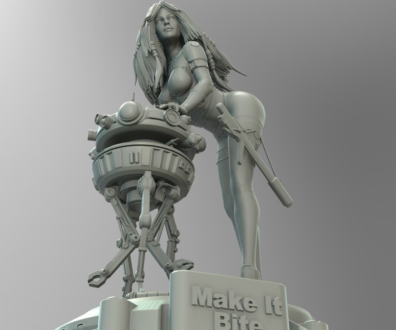 Star Wars Probe Droid Girl Pin Up 3D print model_2