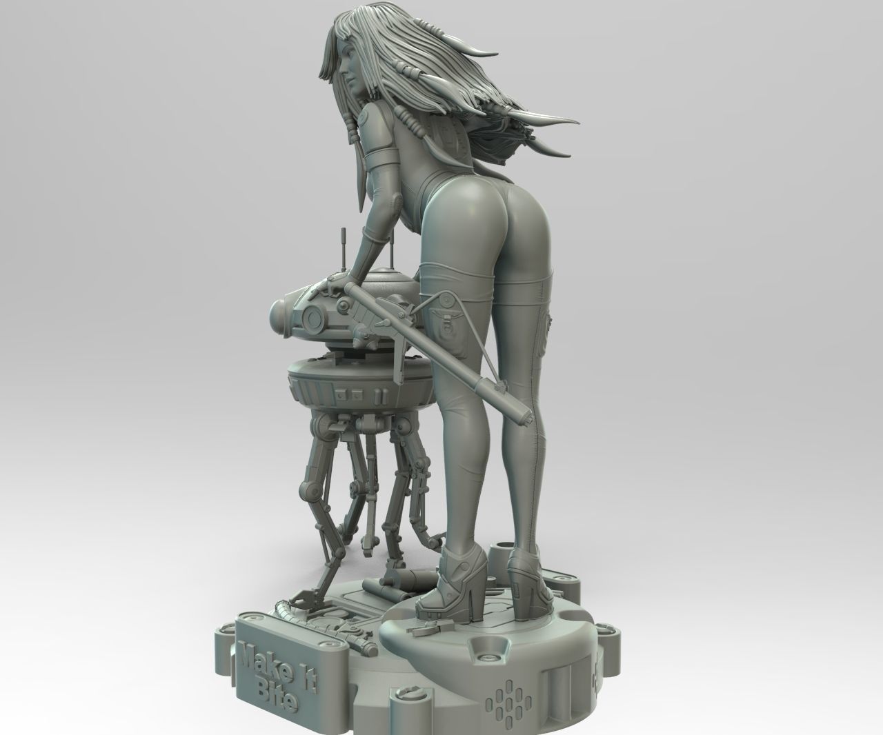 Star Wars Probe Droid Girl Pin Up 3D print model_3