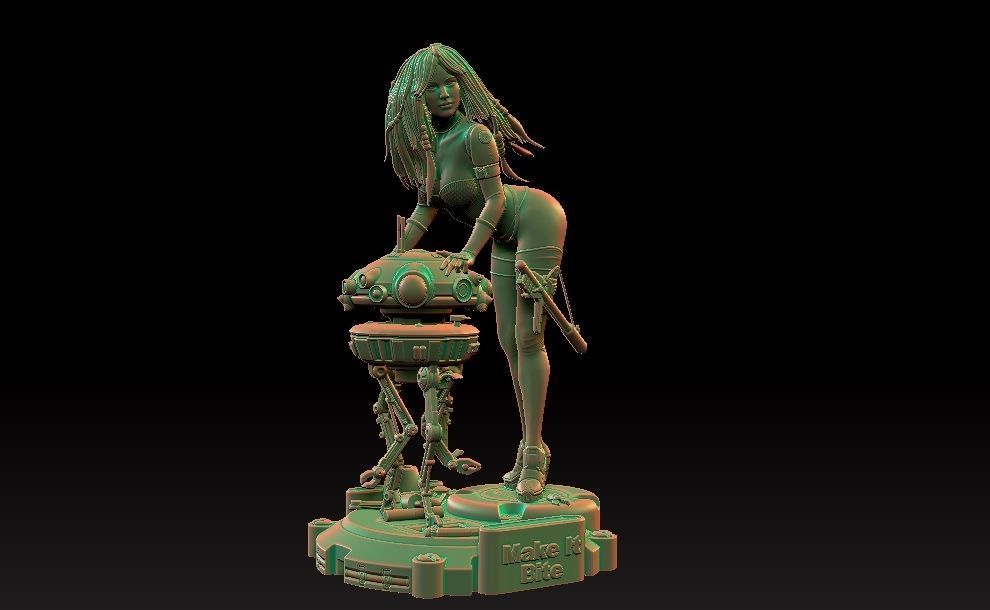 Star Wars Probe Droid Girl Pin Up 3D print model_23