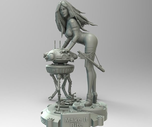 Star Wars Probe Droid Girl Pin Up 3D print model