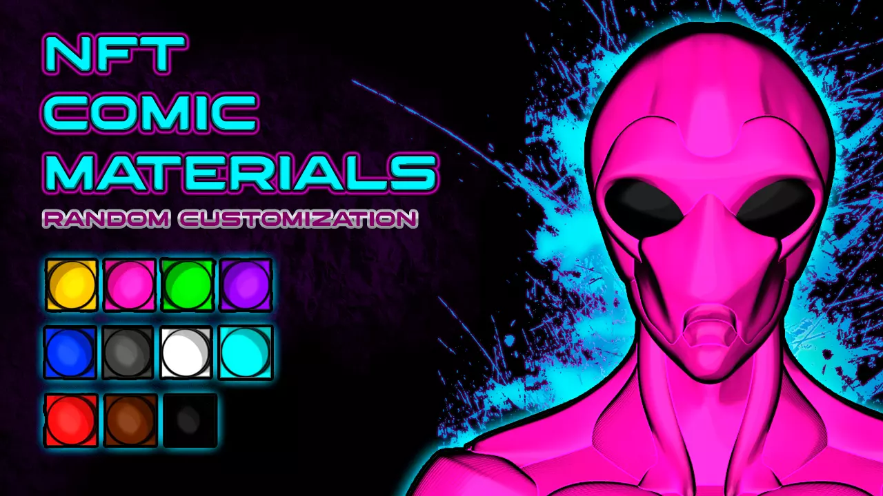 NFT Comic Materials - Random Customization 3D model