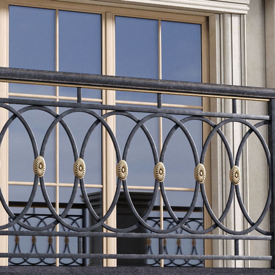 The facade of a private house in a modern light classic 3D model_4