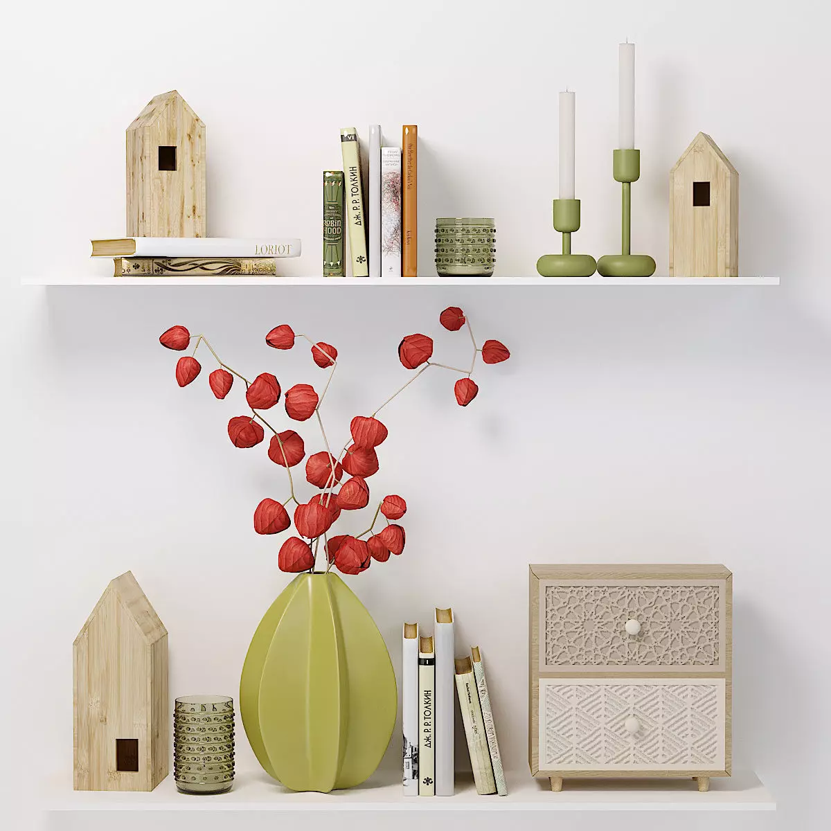 Decorative scandi set 3D model