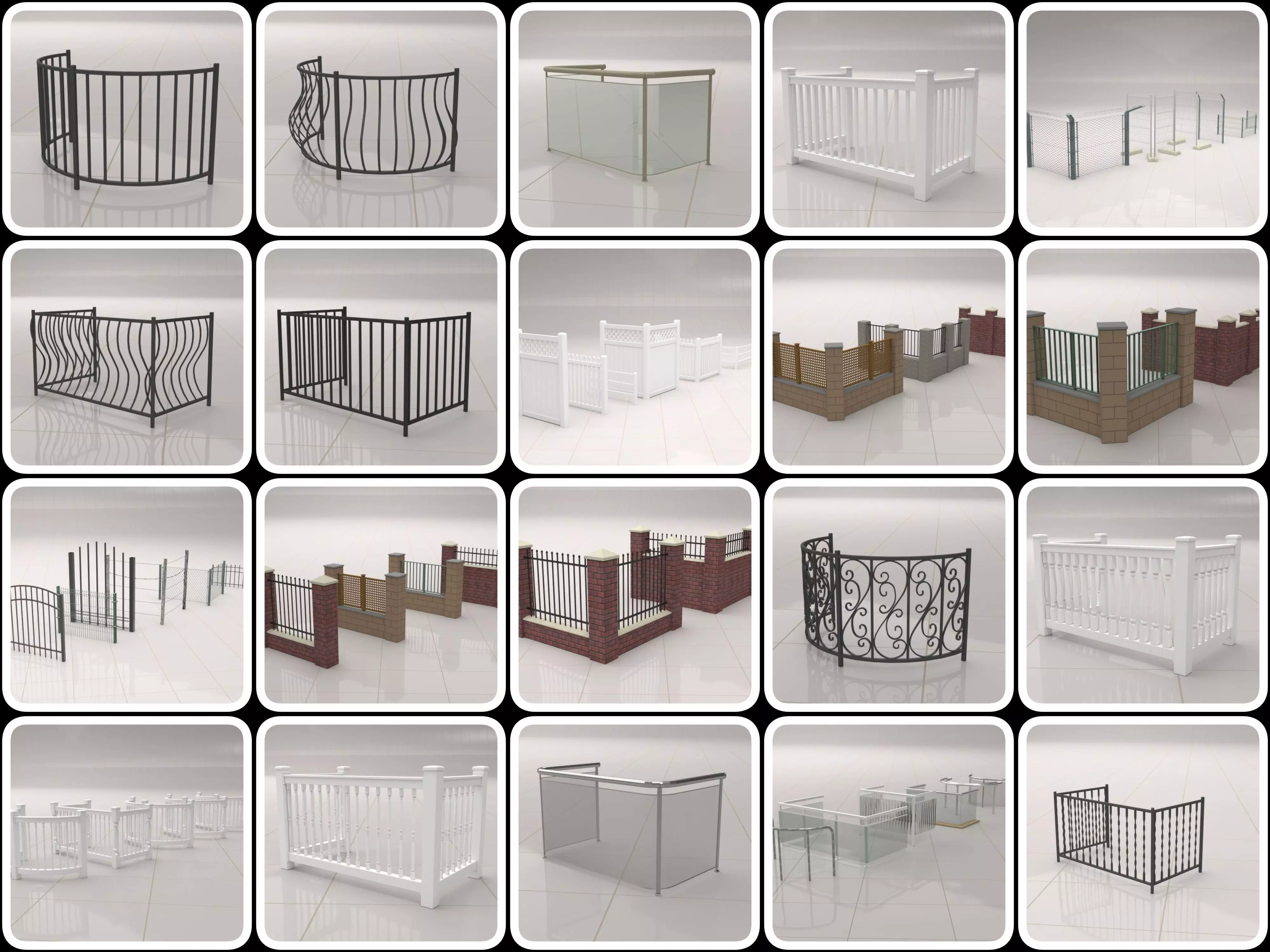 Fence Collections 3D model_0