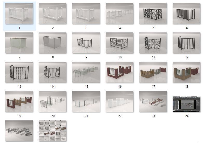 Fence Collections 3D model_1