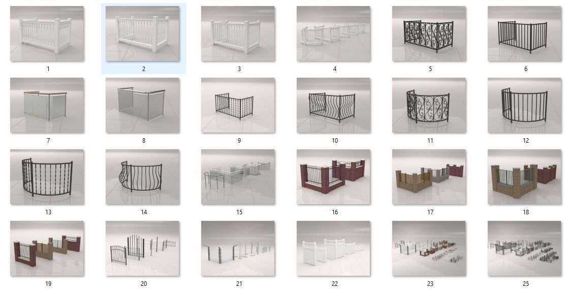 Fence Collections 3D model_2